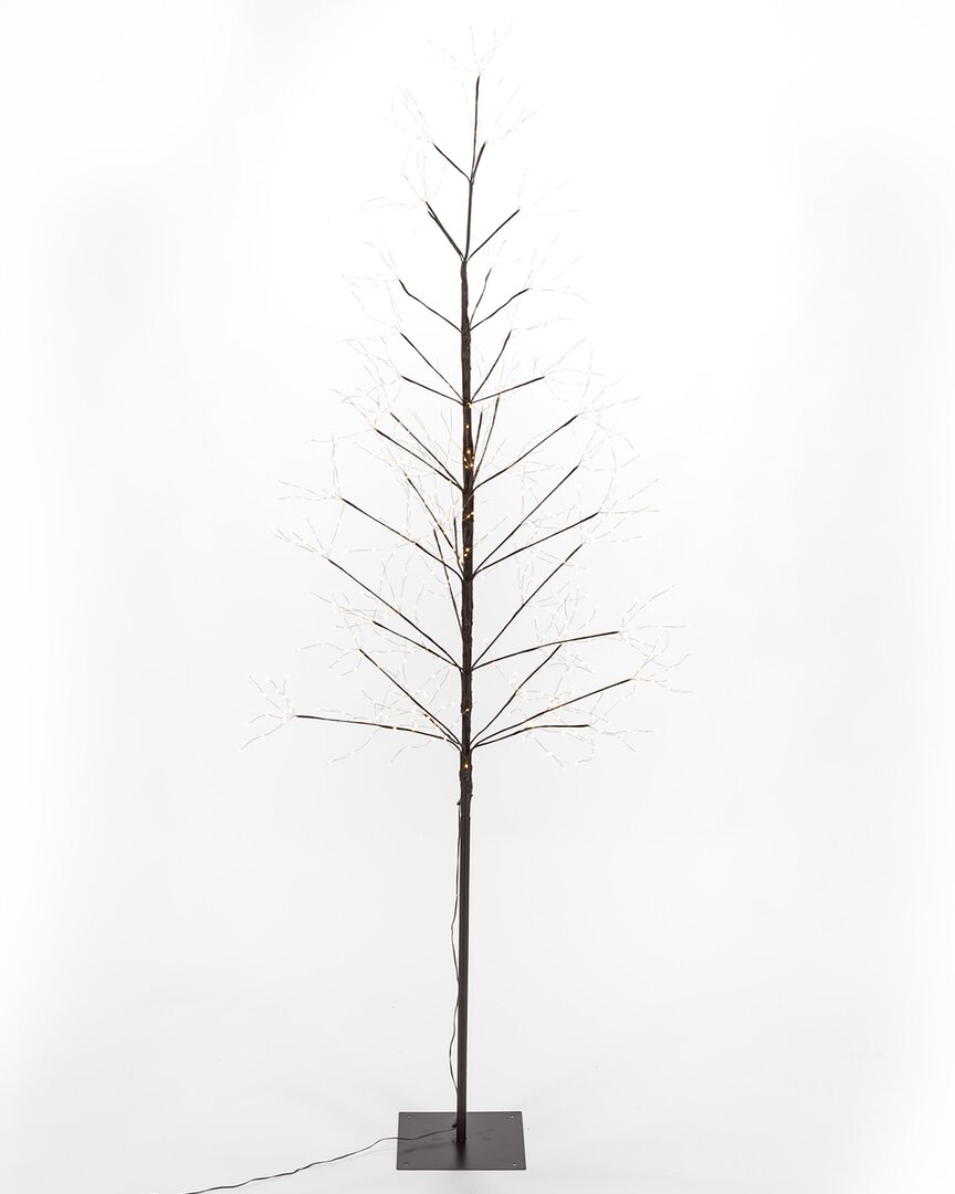 Gerson International Everlasting Glow 7ft Matte Brown Pvc Wrapped Lighted Tree With 840 Micro Led Warm White Lights