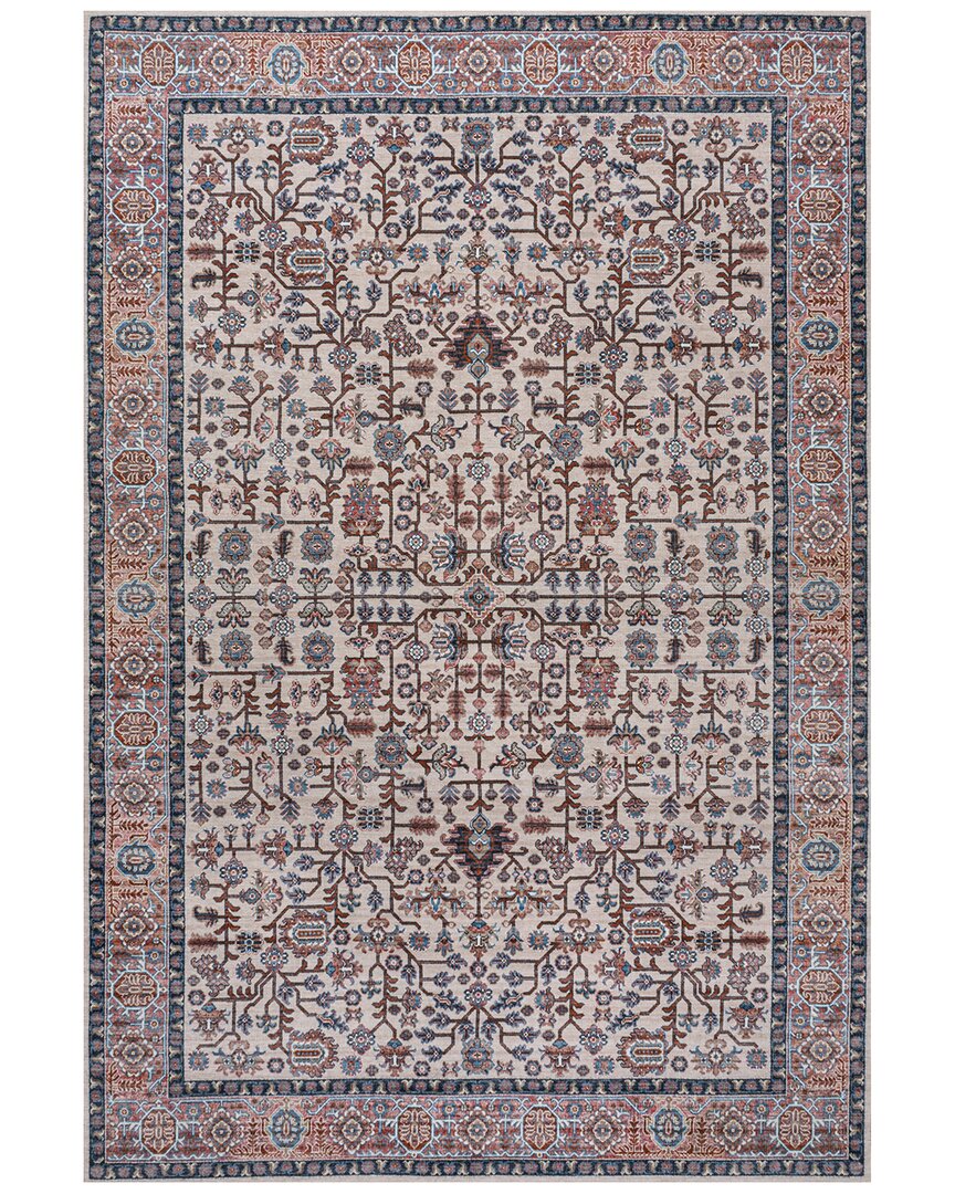 Jonathan Y Kemer All-over Persian Machine-washable Chenille Rug In Beige