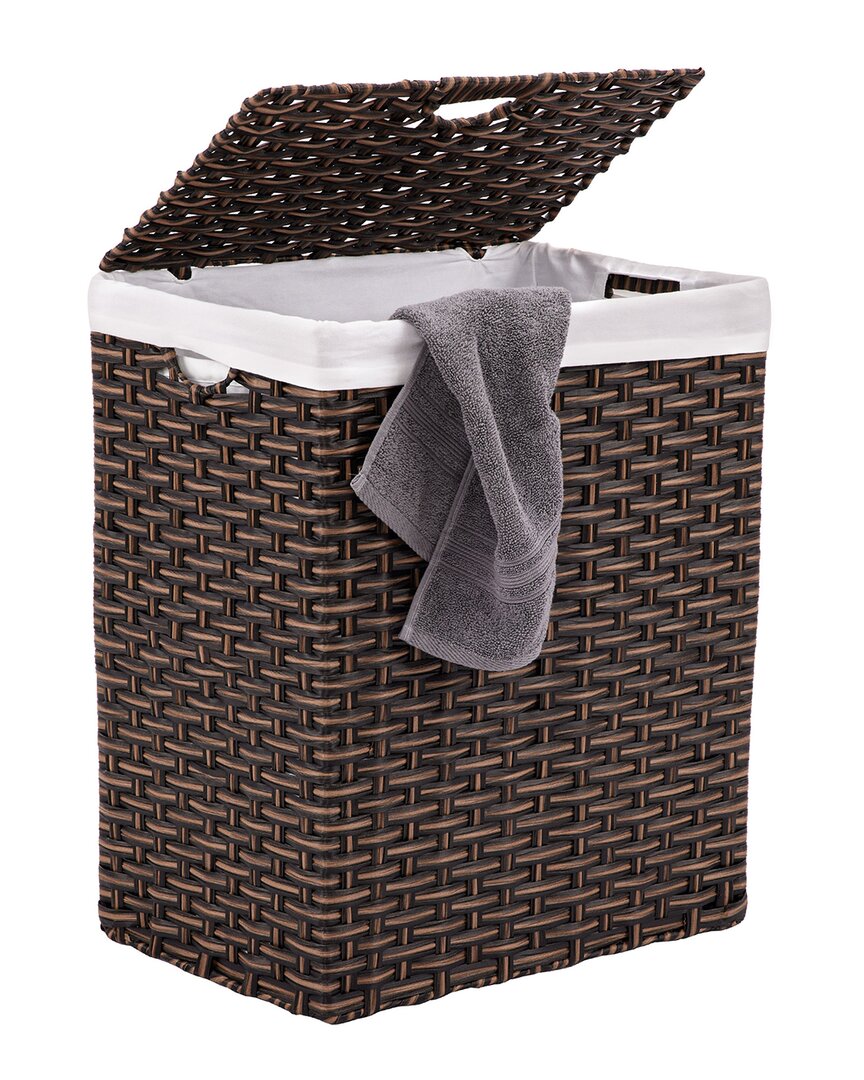 Seville Classics Handwoven Rectangular Laundry Hamper