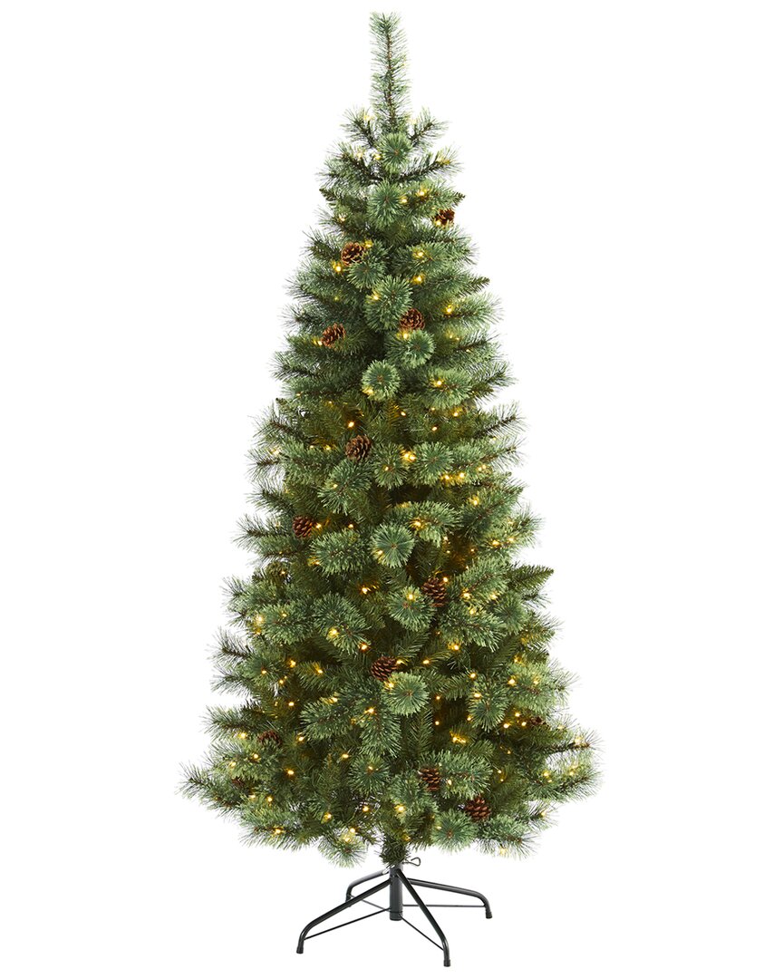 Nearly Natural 6ft White Mountain Pine Artificial Christmas Tree In Green
