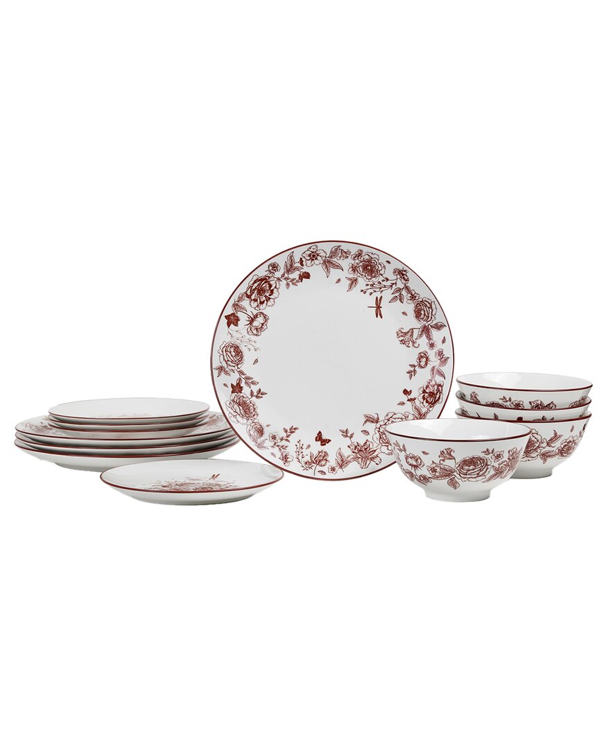Stone Lain Esme 12pc Porcelain Dinnerware Set In White