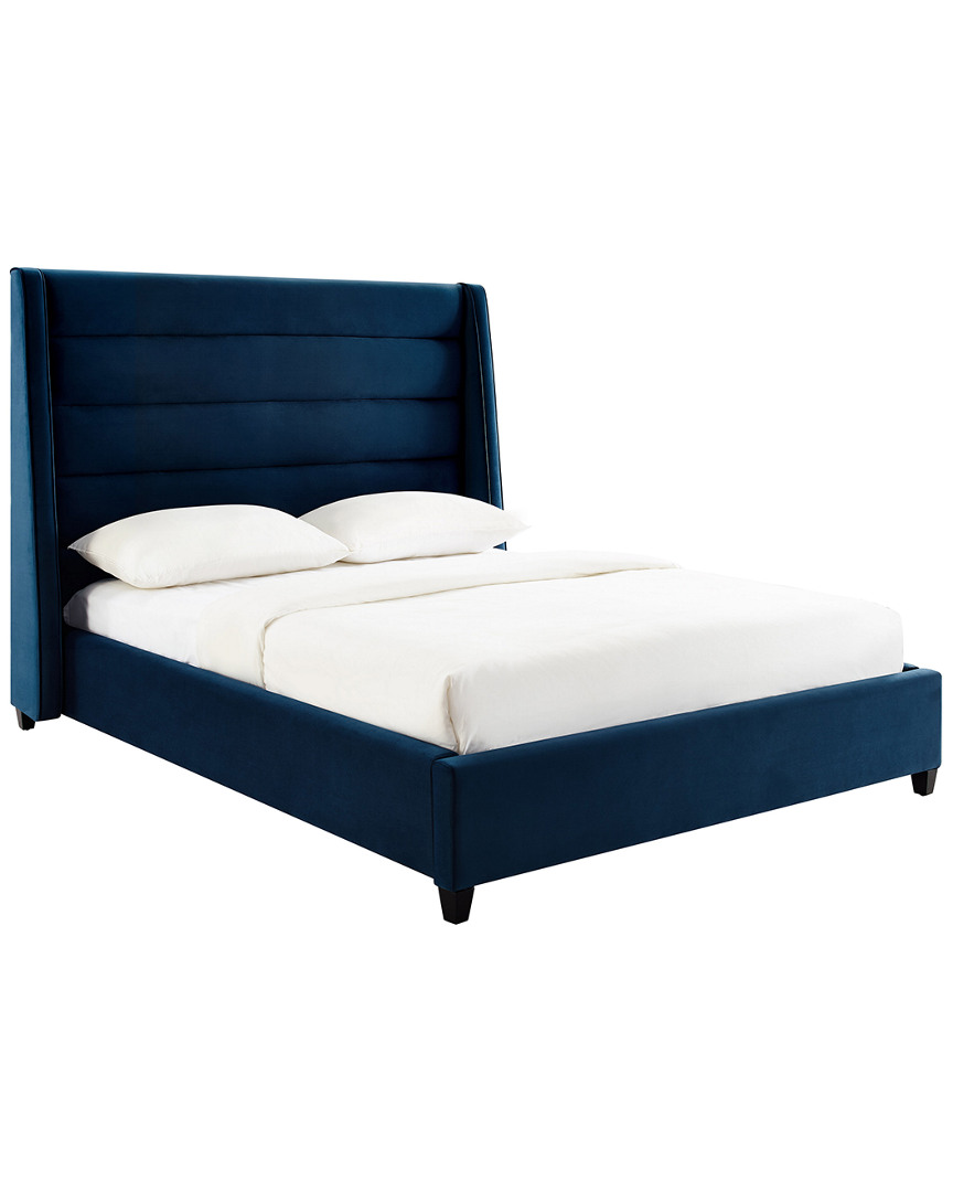Tov Furniture Koah Navy Velvet Bed