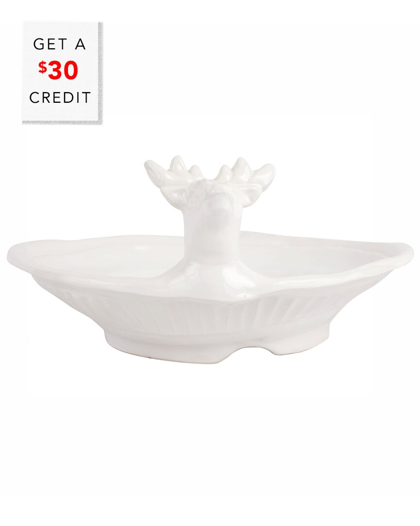 Vietri Pietra Natale Figural Deer Shallow Bowl