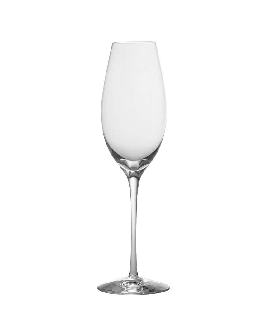 Orrefors Set Of 2 Difference Sparkling Wine Glasses In Clear
