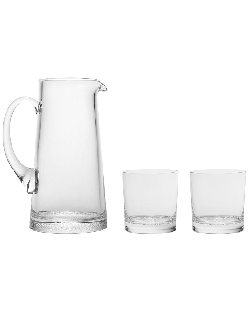 Kosta Boda Limelight Crystal 3 Piece Gift Set With Pitcher And 2 Dof Glasses In Clear