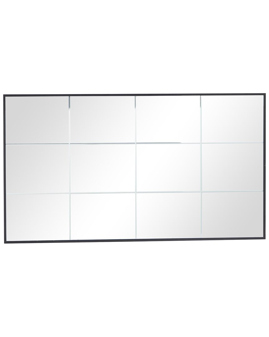 Peyton Lane Modern Rectangle Black Glass Wall Mirror In Black