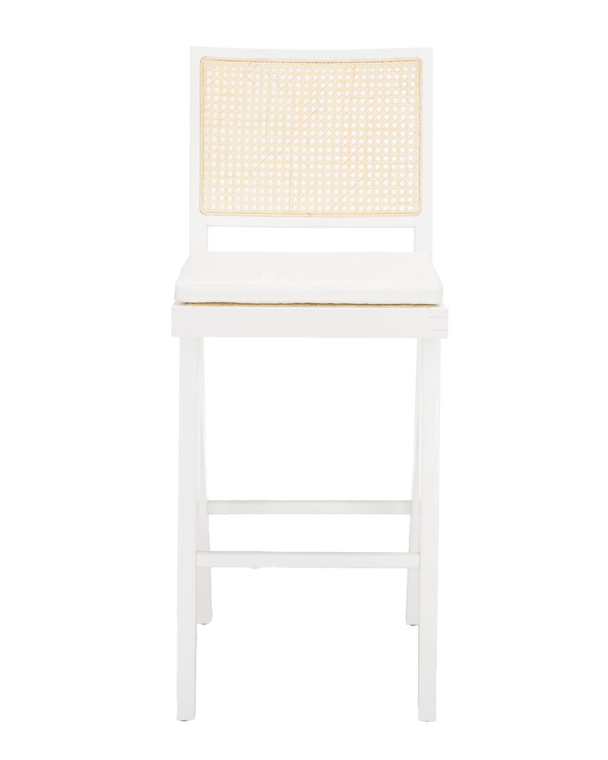 Safavieh Couture Colette Rattan Bar Stool In White