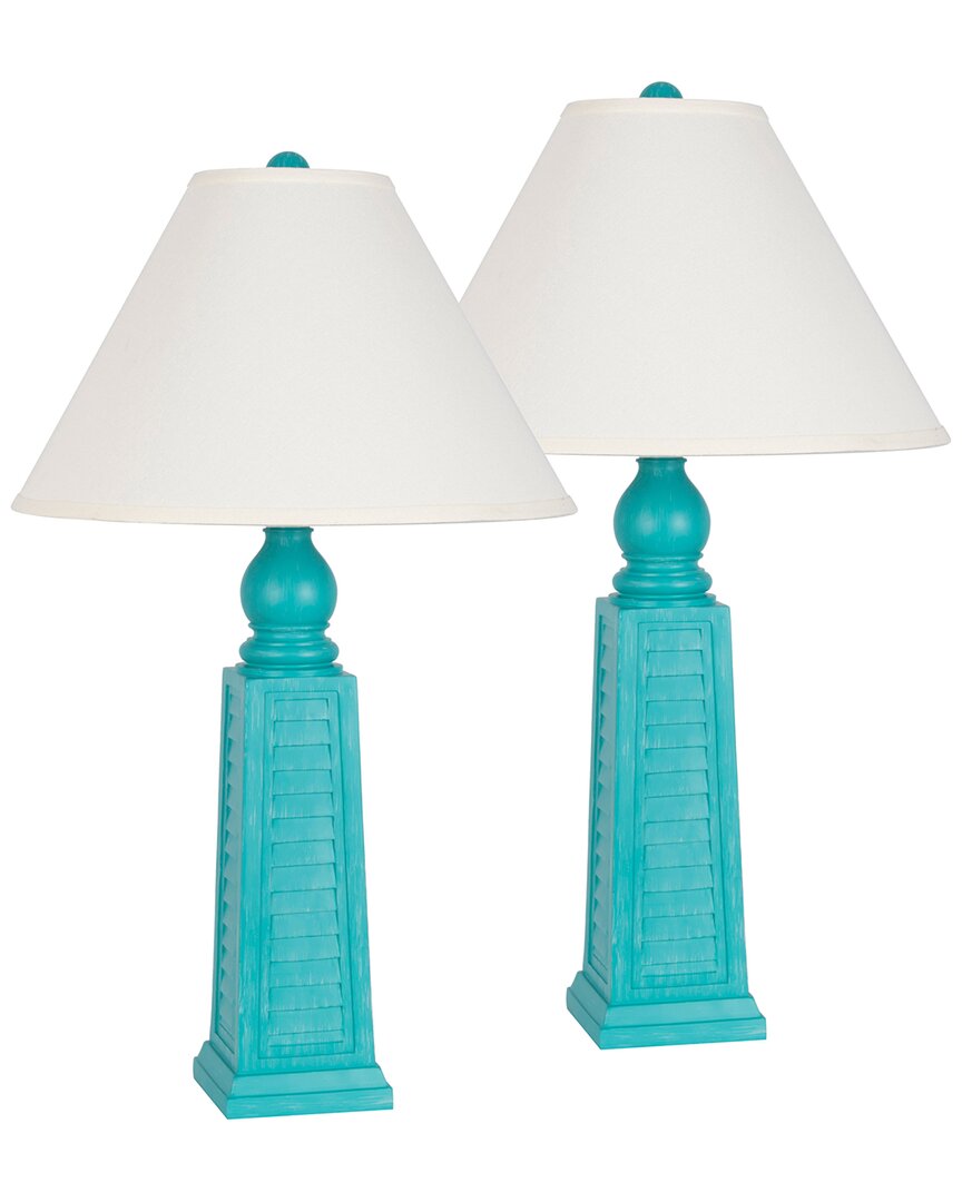 Lamps Per Se Set Of Two 30in Polyresin Table Lamps With Linen Shade