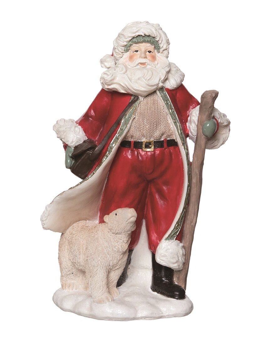 Shop Transpac Resin 9.5in Multicolor Christmas Gilded Accent Santa Figurine
