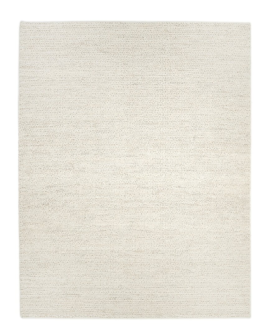 Solo Rugs Wayne Contemporary Solid Hand-woven Jute-blend Area Rug In Beige