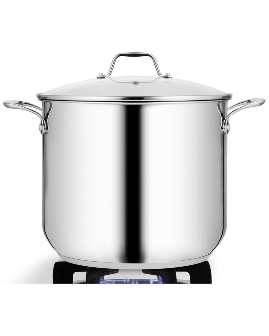 Nutrichef 19qt Stainless Steel Cookware Stockpot In Silver