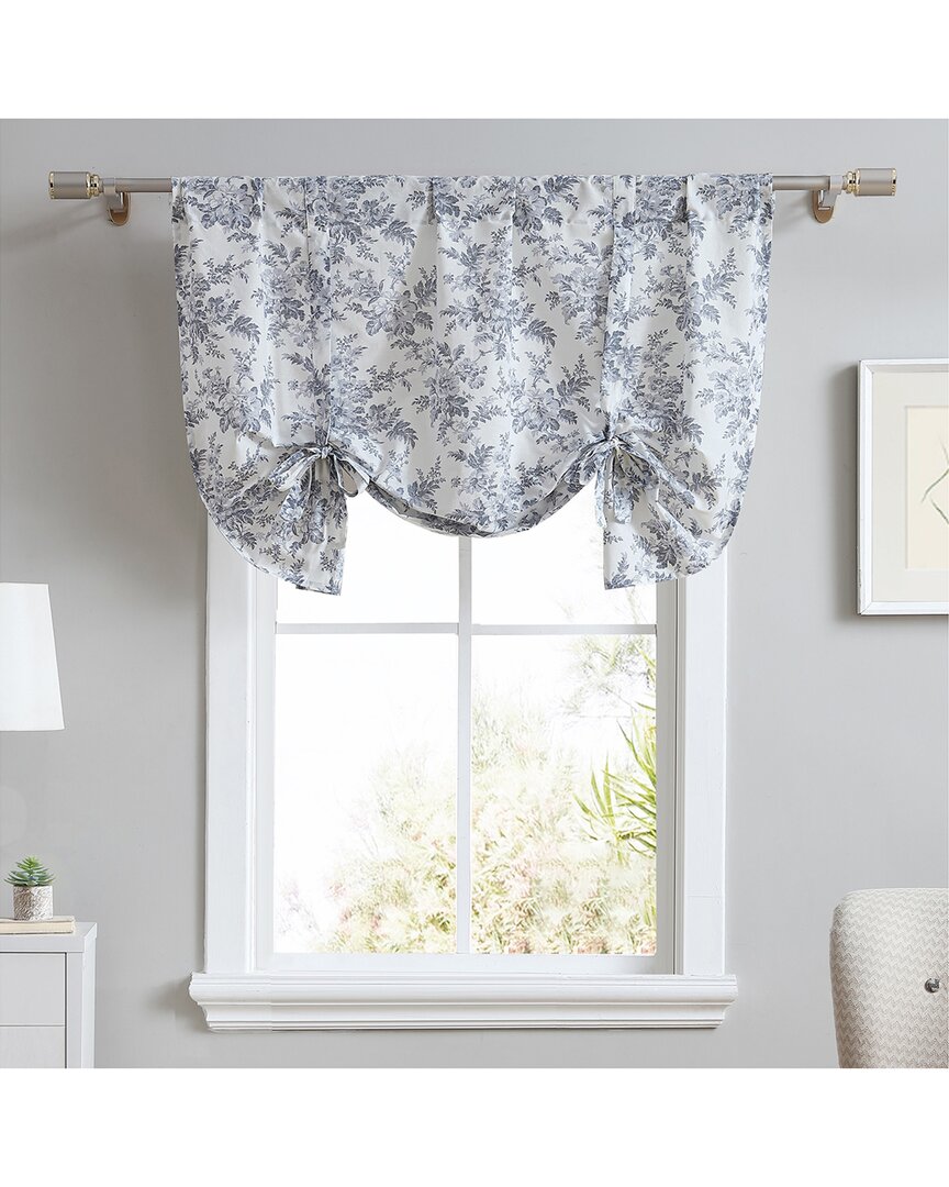 Laura Ashley Annalise Floral Cotton Window Valance In Gray