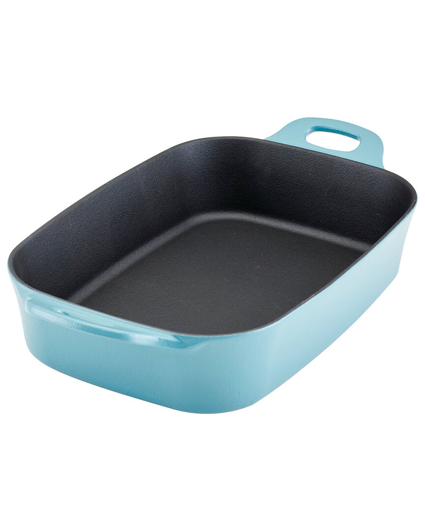 Rachael Ray Nitro Cast Iron 9-inch X 13-inch Roasting Pan In Blue