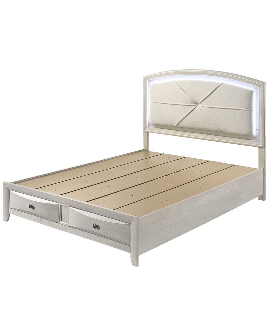 Acme Ramondi Queen Bed W/storage & Led In White