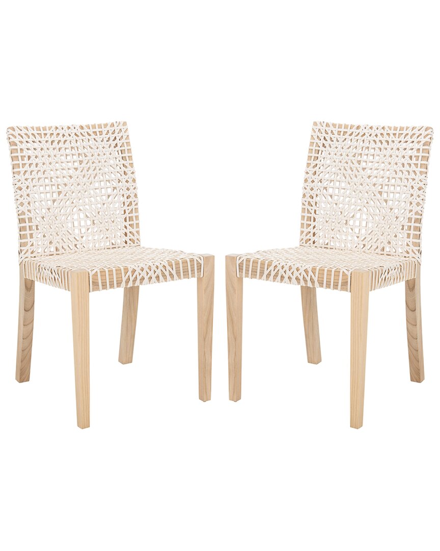 Safavieh Set Of 2 Tyria Leather Dining Chairs