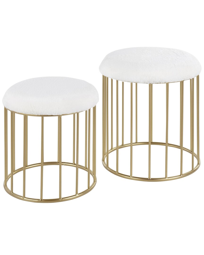 Lumisource Canary Nesting Ottoman Set In Gold