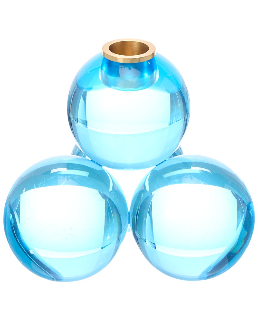 Jonathan Adler Globo Candle Holder In Blue