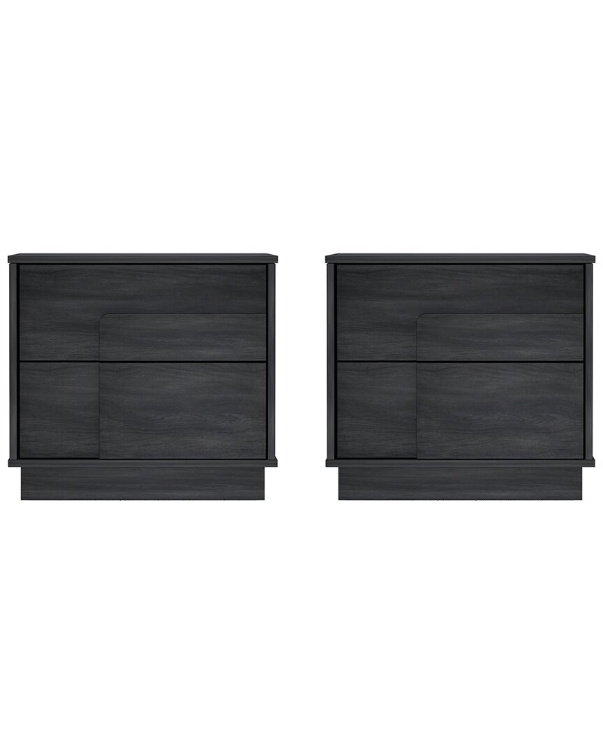 Manhattan Comfort Modern Horizon Nightstand In Grey