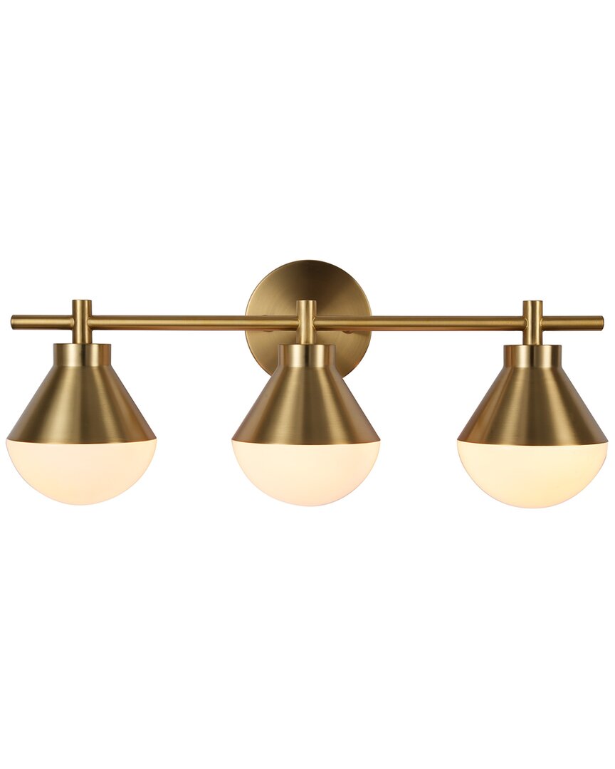 Kenroy Home Schoolhouse 3-light Vanity Light In Gold
