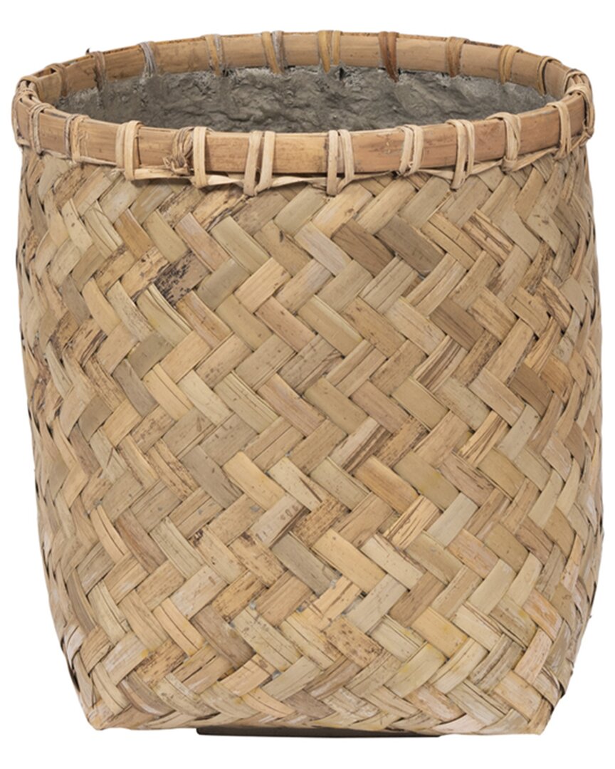 Creative Displays Bohemian Square Bamboo Planter In Brown
