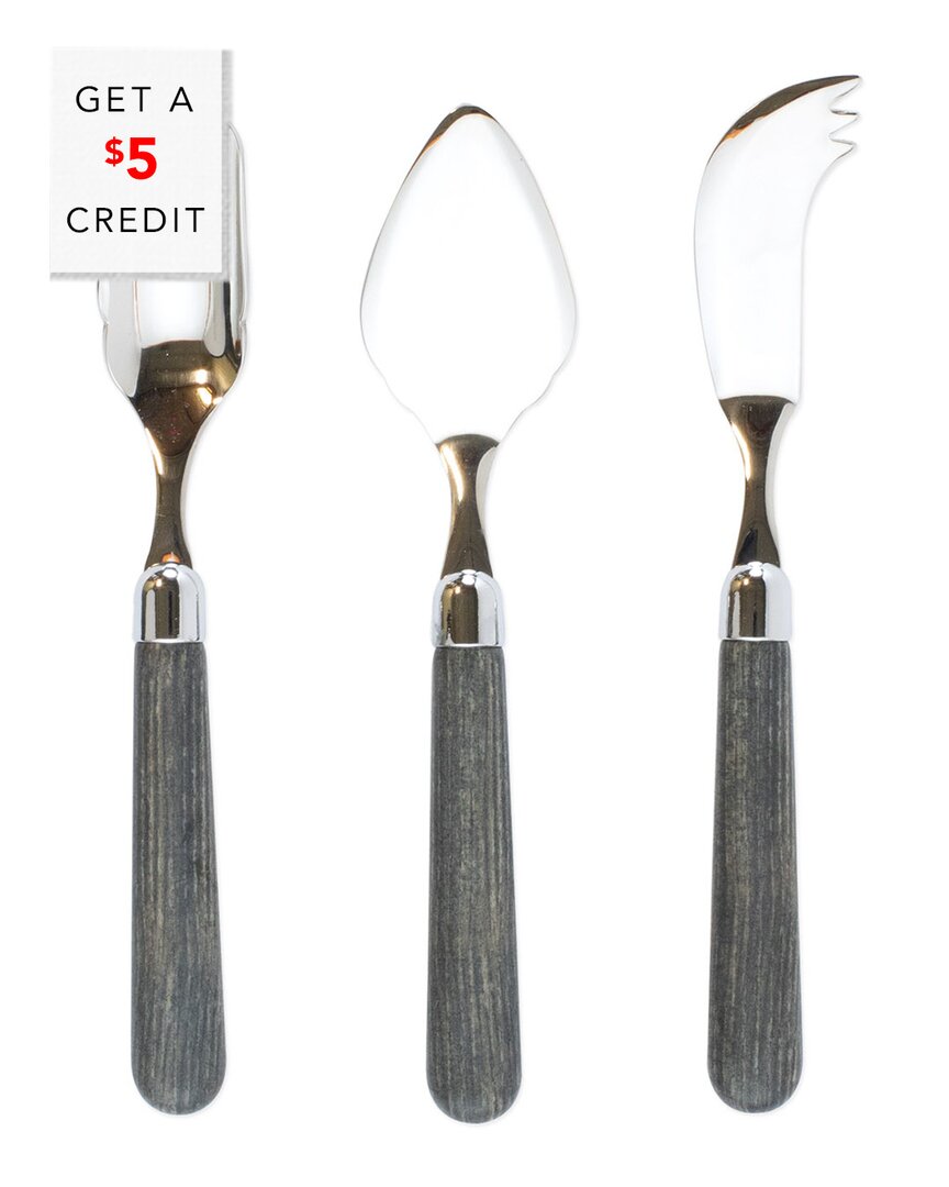 Vietri Albero Elm Cheese Knife Set With $5 Credit In Grey