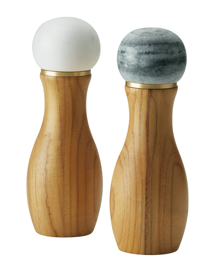 Anolon Pantryware Teakwood & Marble Salt And Pepper Grinder, Set Of 2