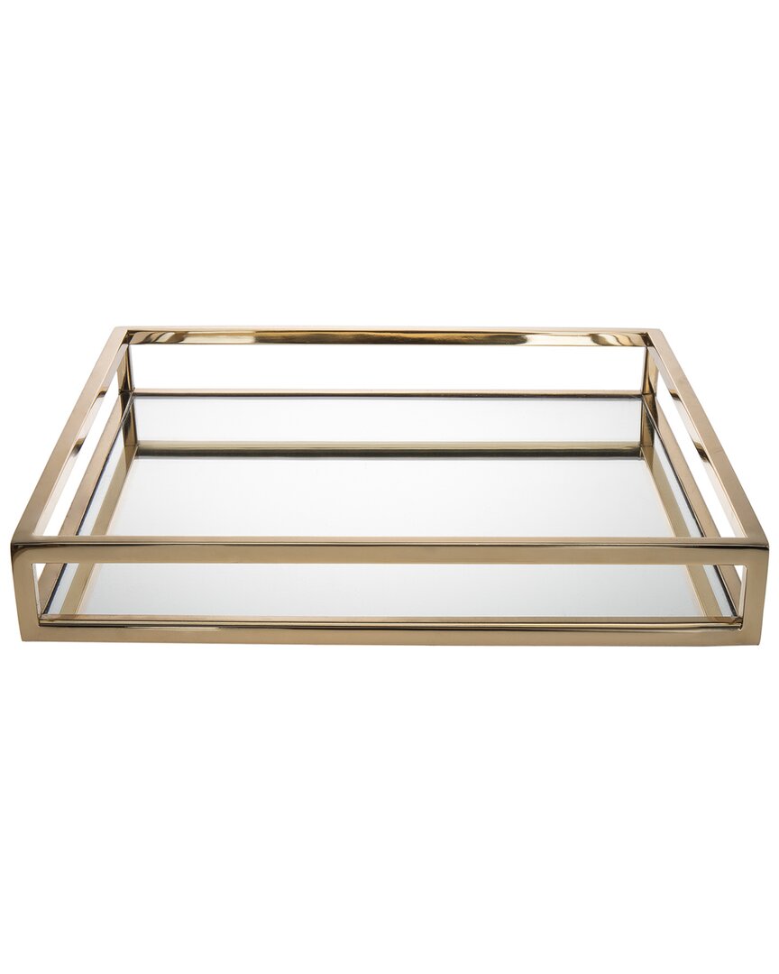 Godinger Aspen Mirrored Golden 10in Square Tray In Gold