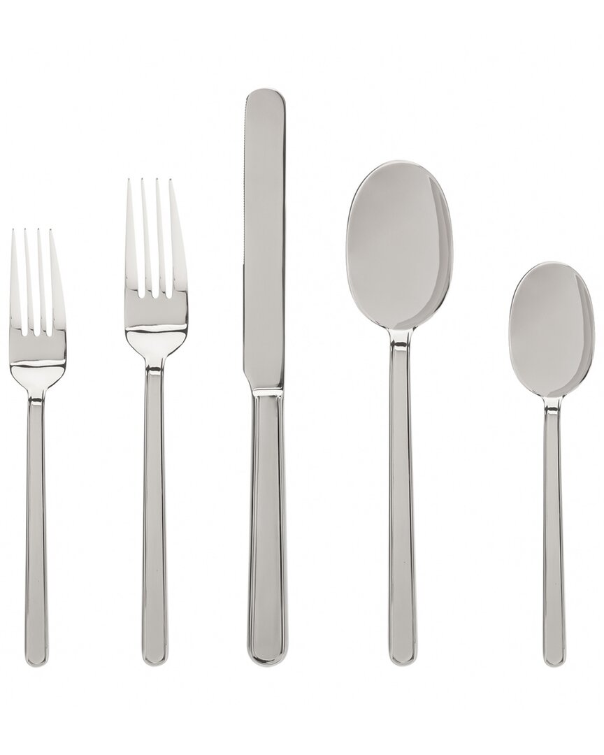Godinger Rail Mirrored 18/10 Stainless Steel 20pc Flatware Set In Silver