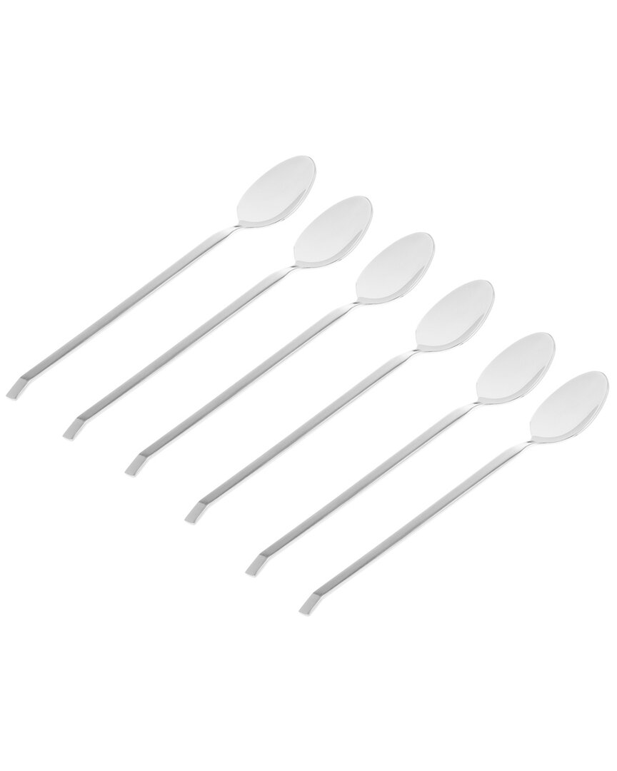 Godinger Dnu Unprofitable  Ramp 18/10 Stainless Steel Ice Tea Spoons (set Of 6) In Silver