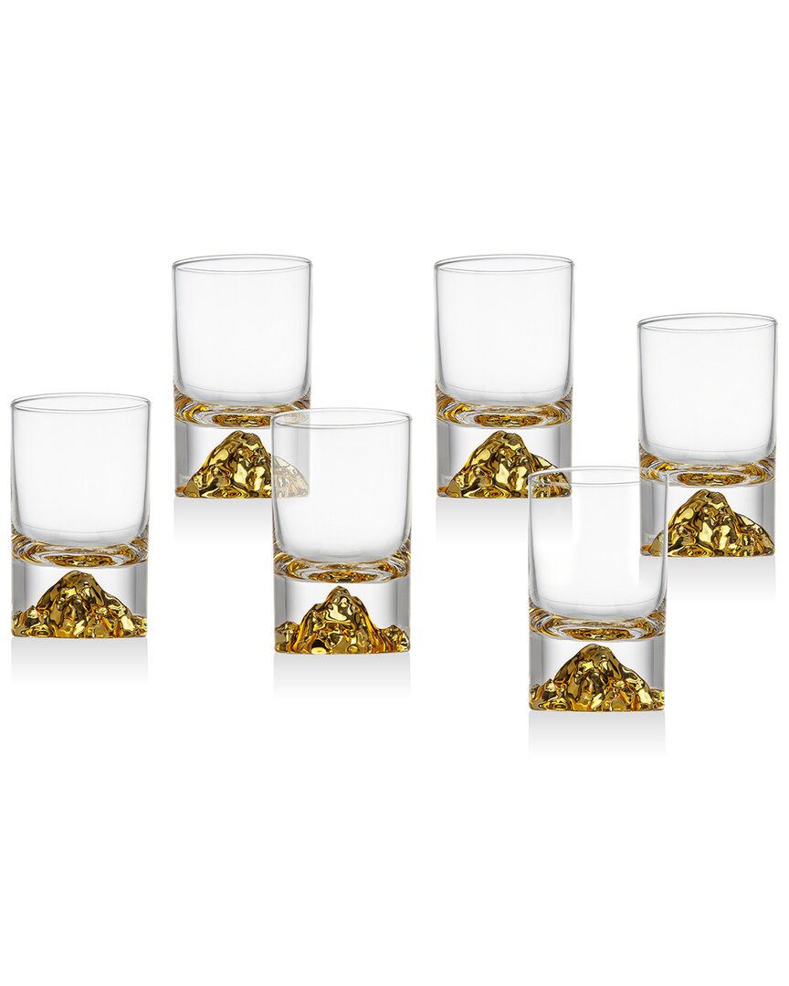Godinger Novo Gold Shooters, Set Of 6 In Clear