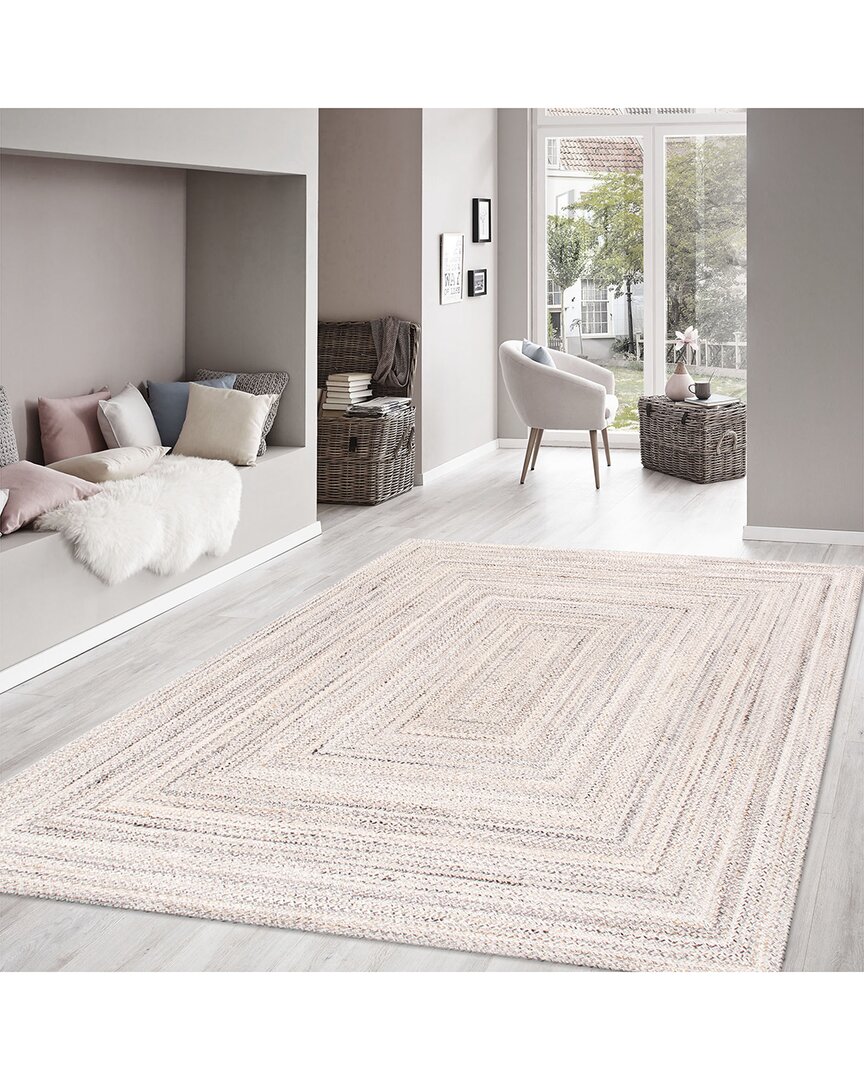 Pasargad Home Transitional Camilo Hand Braided Indoor/outdoor Area Rug In Neutral