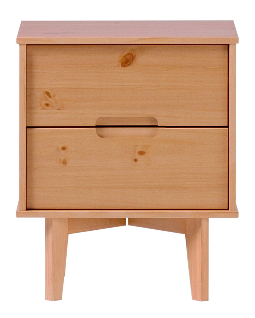 Walker Edison 2-drawer Groove Handle Solid Wood Nightstand In Neutral