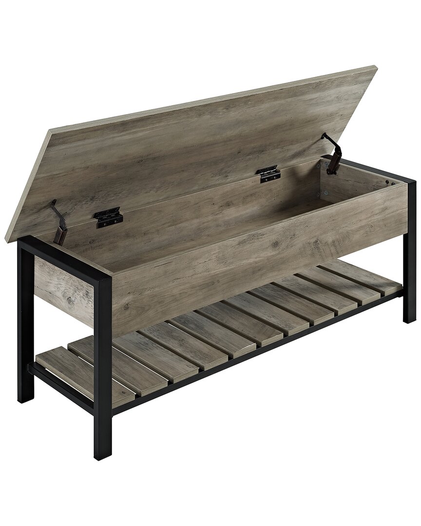 Walker Edison 48in Open-top Storage Bench With Shoe Shelf