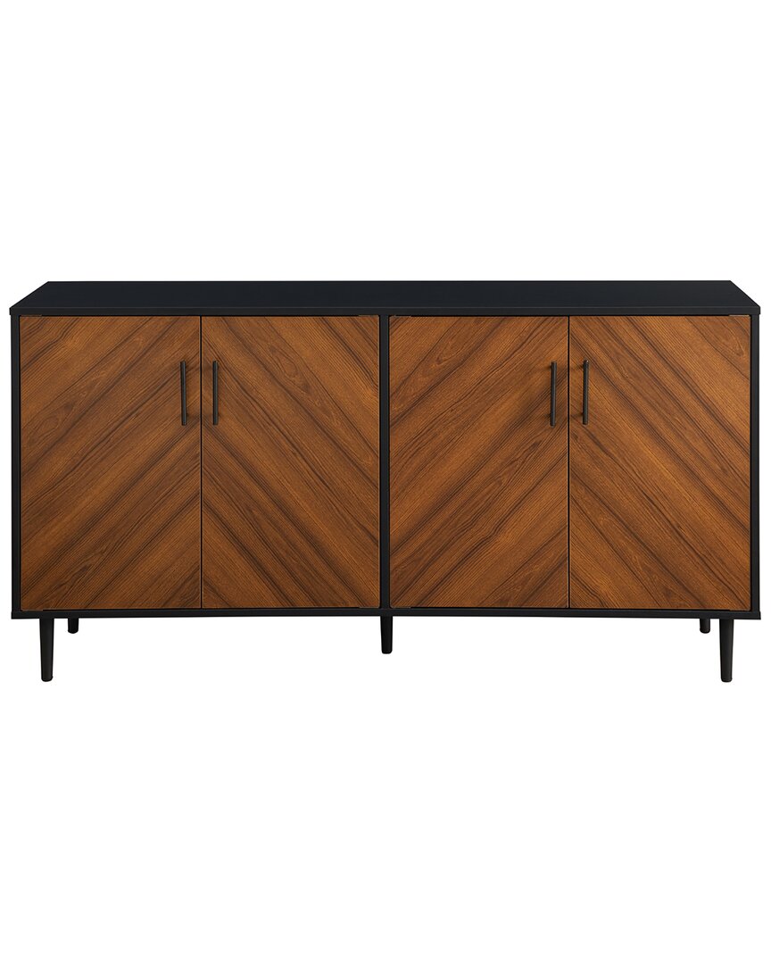 Walker Edison 58in Modern Bookmatch Buffet In Brown