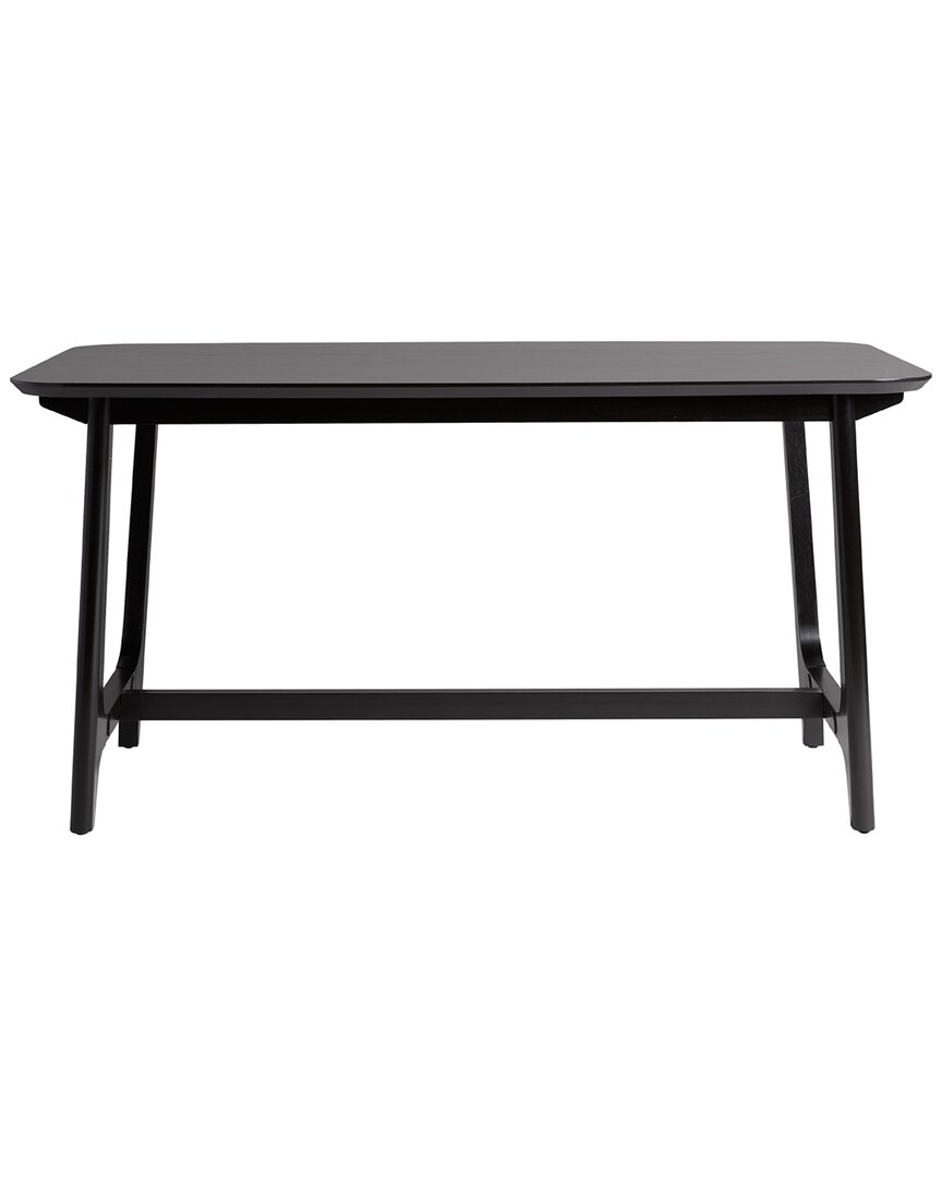 Walker Edison 60in Mid-century Dining Table With Trestle Base In Black