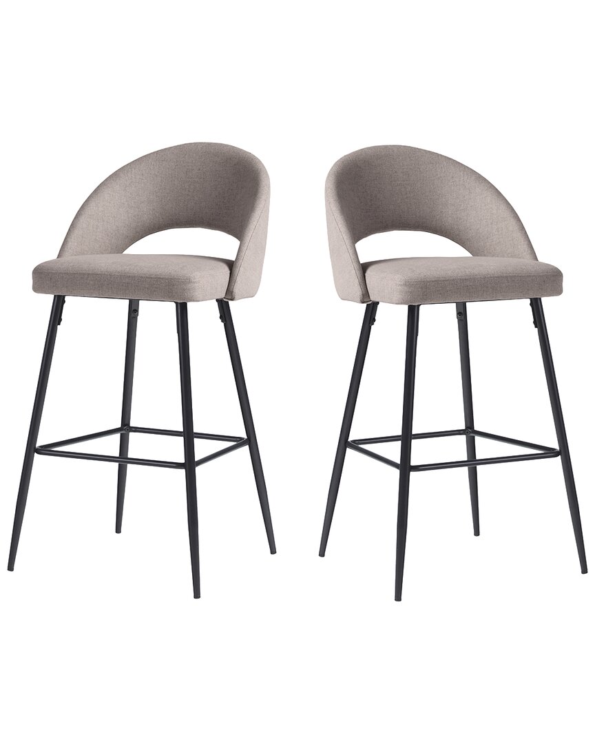 Walker Edison O Upholstered Bar Stool In Neutral