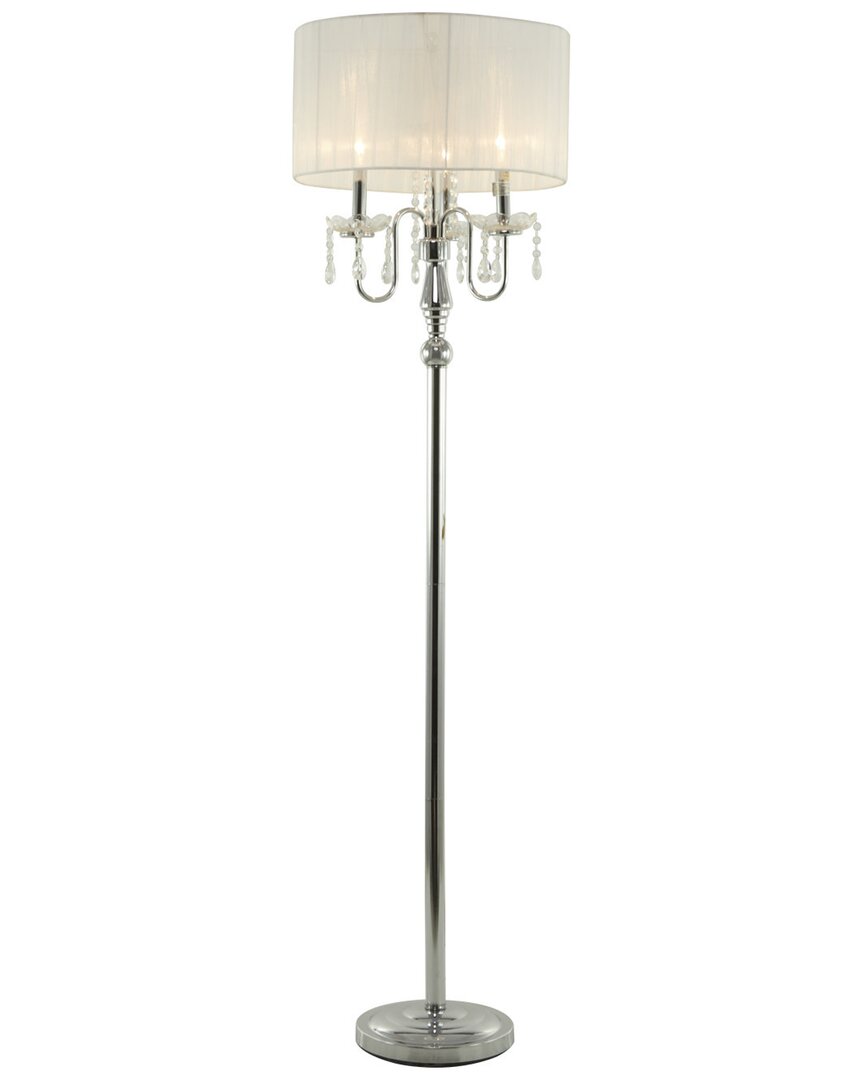 Peyton Lane Glam Metal White Floor Lamp