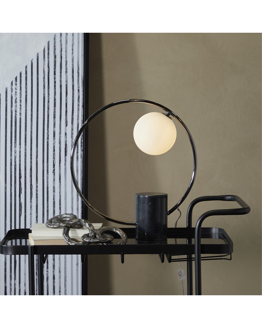 Peyton Lane Abstract Marble Black Table Lamp