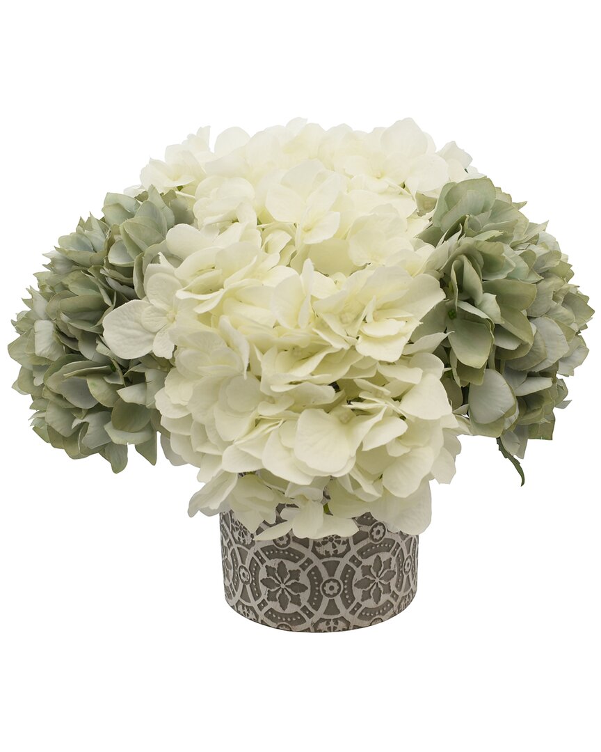 Creative Displays Seafoam And White Hydrangea Floral Arrangement