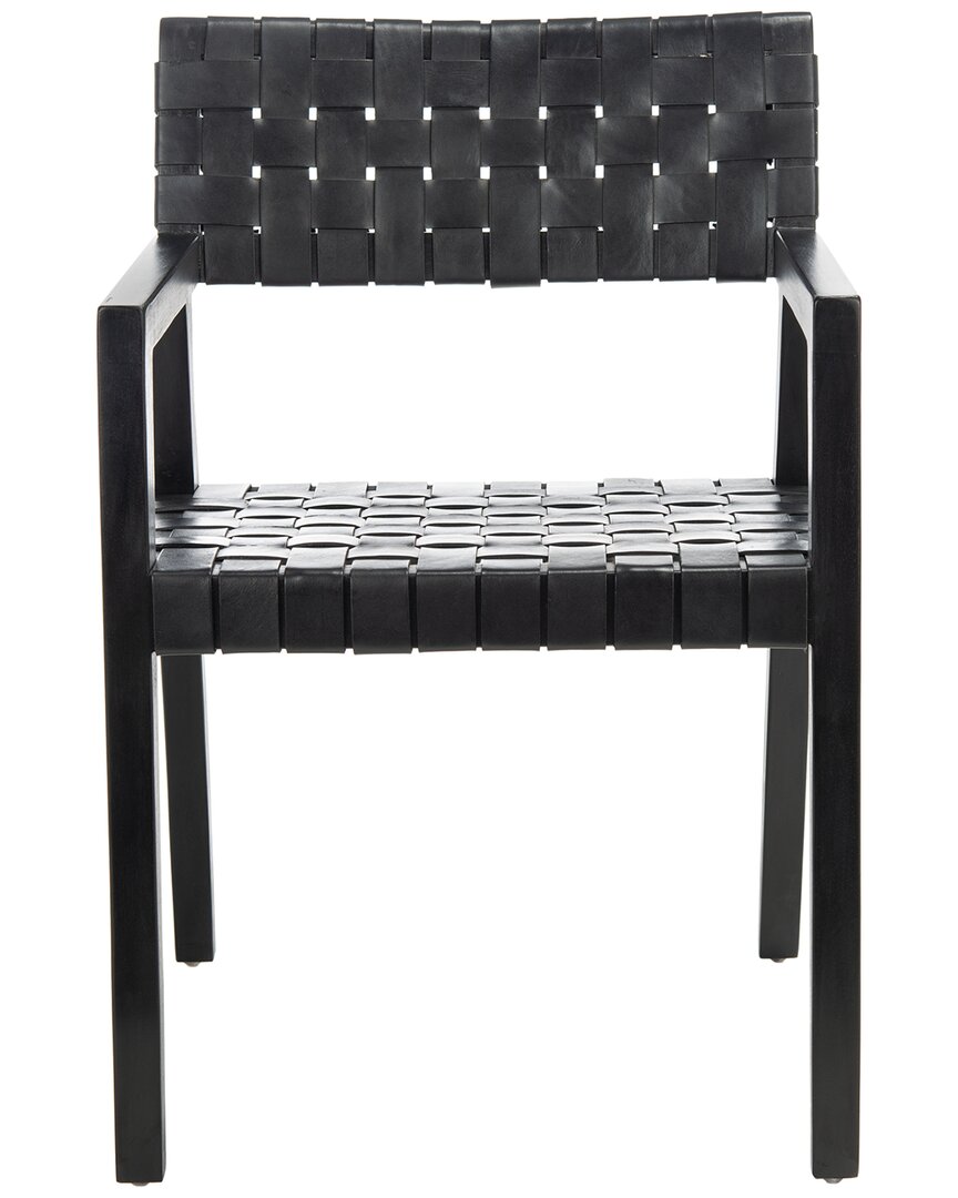 Safavieh Cire Leather Dining Chair In Black