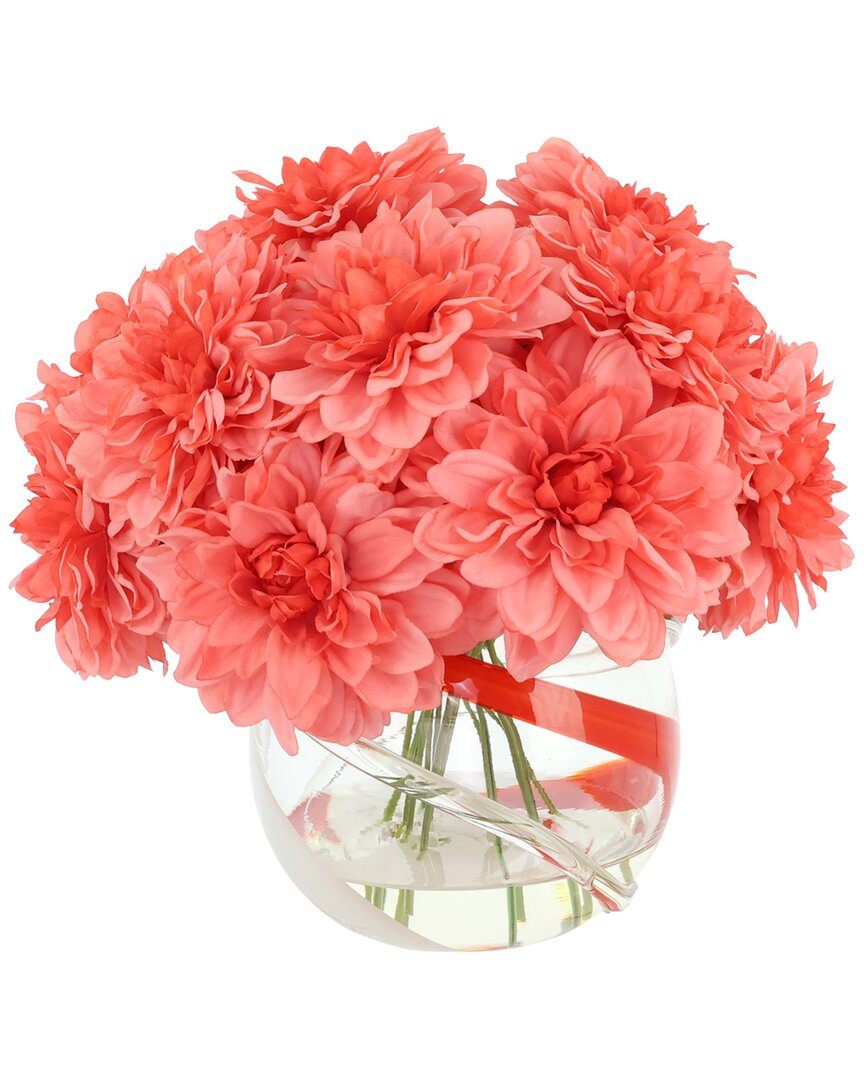 Creative Displays Dahlia Arranged In A Glass Vase In Red