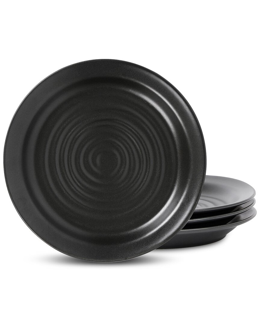 Stone Lain Orbit 4pc Stoneware Dinner Plate Set In Grey