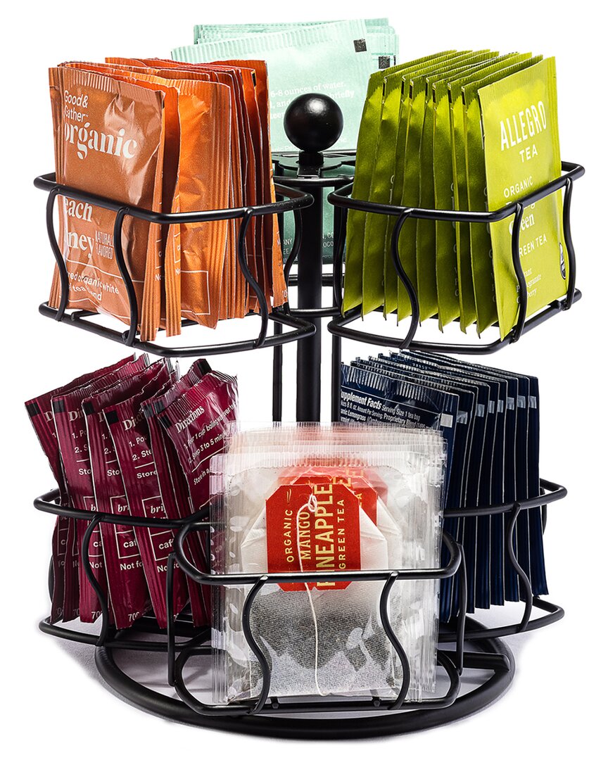 Sorbus Home Tea Bag Black Spinning Carousel Organizer In Black
