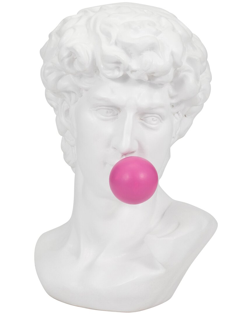 Sagebrook Home 13in Greek God Head With Gum, White In White