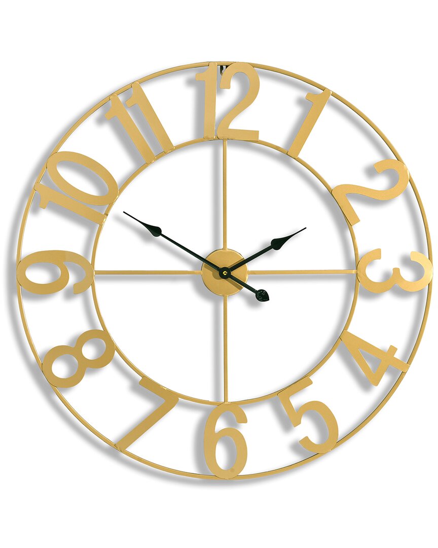 Sorbus Decorative 32in Numeral Wall Clock In Gold