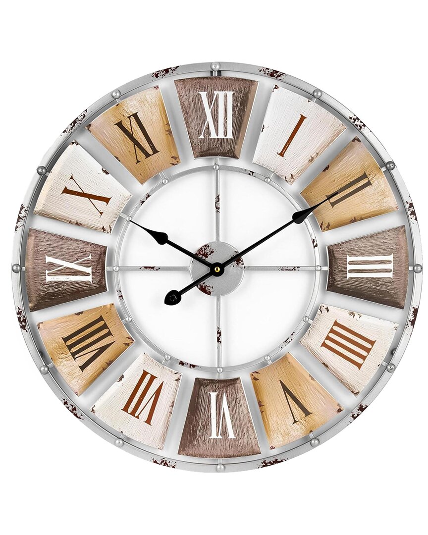 Sorbus Vintage 24in Metal Wall Clock In Multi