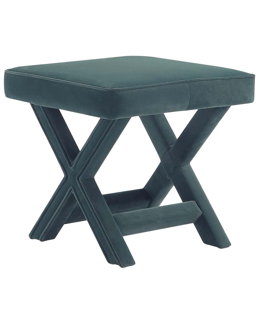 Shop Manhattan Comfort Abigail Mid-century Modern Velvet Upholstered Bench In Green