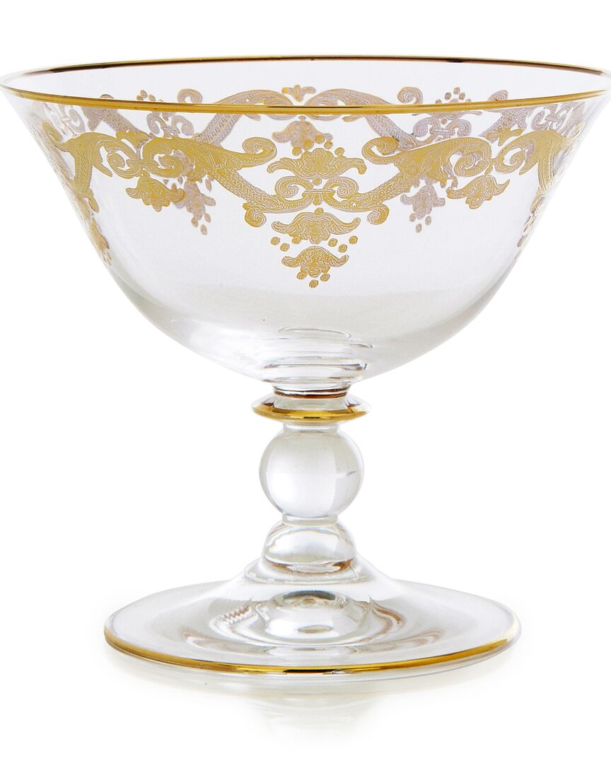 Alice Pazkus Serving Bowl With Rich 24k Design In Clear