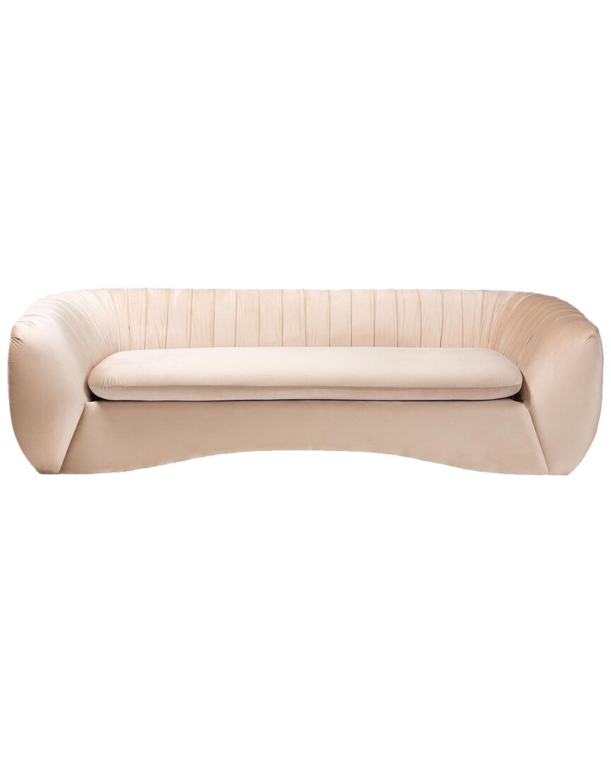 Baxton Studio Adanna Glam & Luxe Velvet Fabric Sofa In Gold