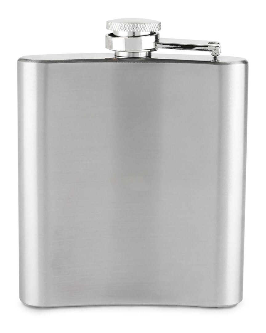 True Brands 6oz Stainless Steel Flask With Funnel
